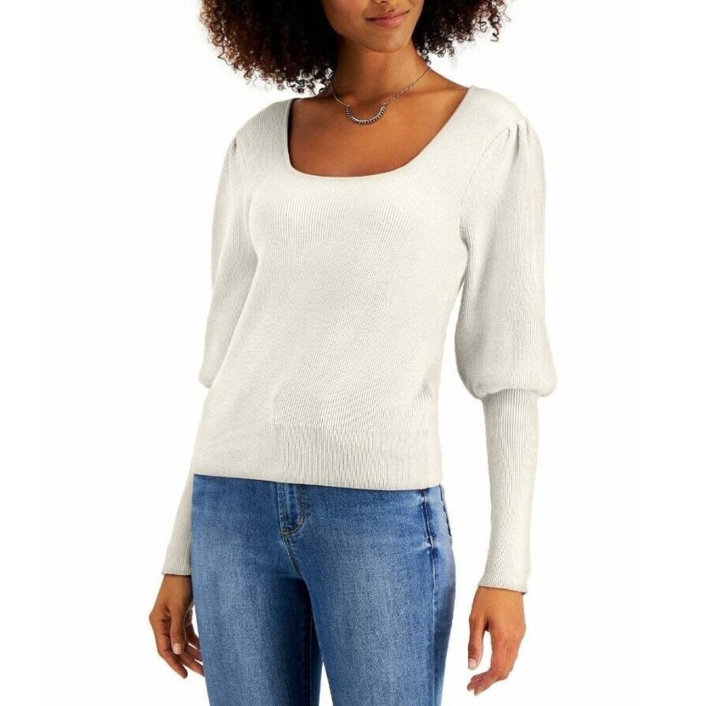 Willow Drive Womens XL Whisper White Puff Sleeve Sweater NWT K80